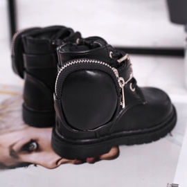 FRROCK Bottes d'hiver avec un sac de rein Twinkle noir 4