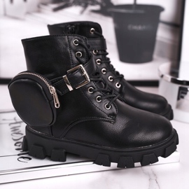 FRROCK Bottes d'hiver avec un sac de rein Twinkle noir 6