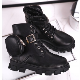 FRROCK Bottes d'hiver avec un sac de rein Twinkle noir 8