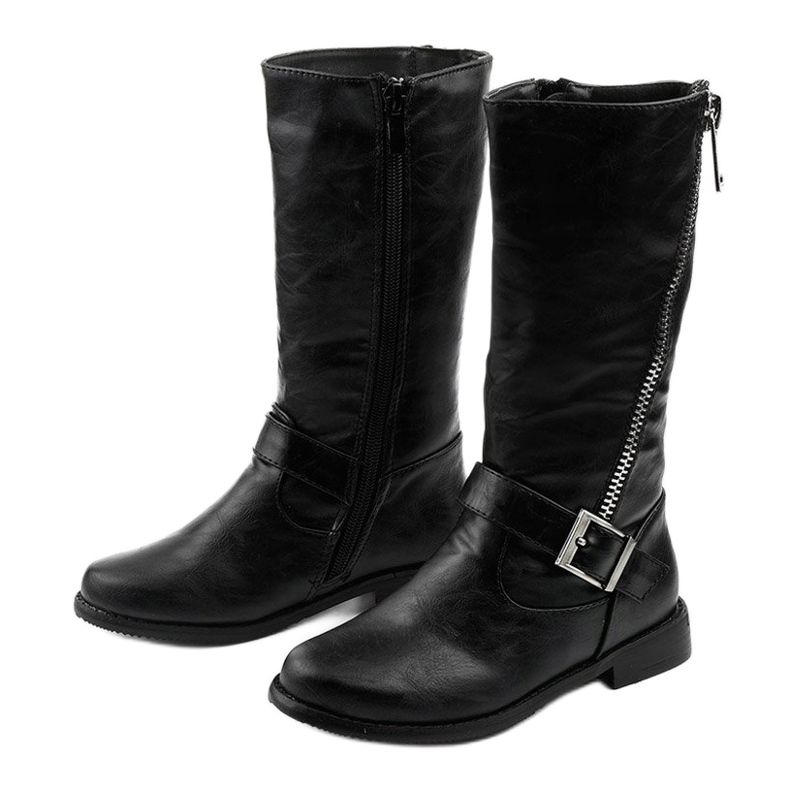 Bottes isolées pour enfants pour filles de Fevamo noir 2