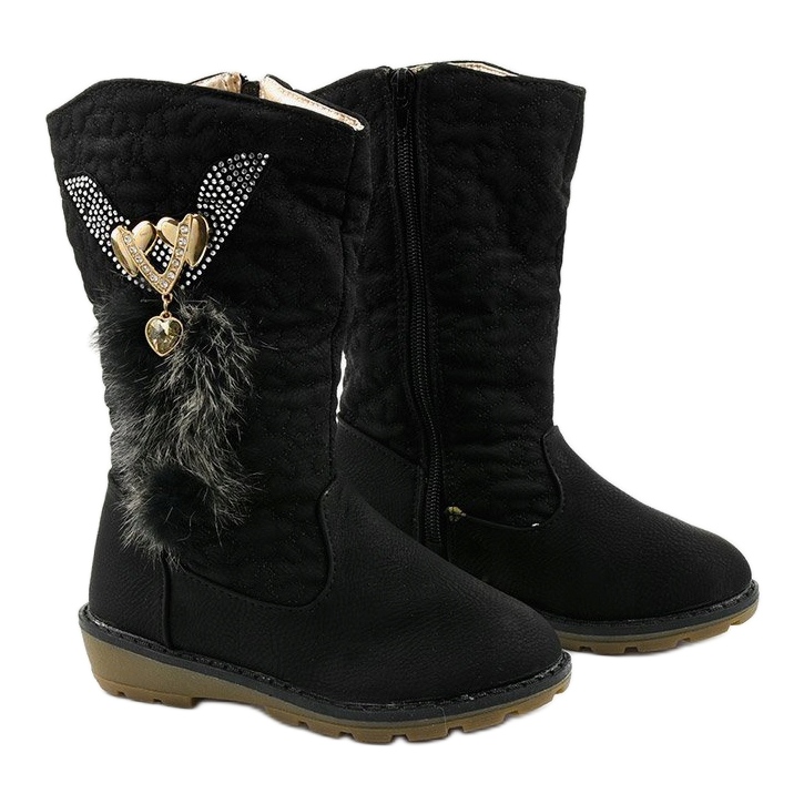 Bottes isolées pour enfants Eilris pour filles noir 2