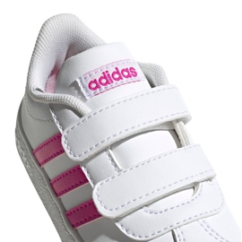 Chaussures Adidas Vl Court 2.0 Cmf Jr EG3890 blanche rose 1 Chaussures Adidas Vl Court 2.0 Cmf Jr EG3890 blanche rose 1