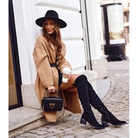 Bottes hautes pour femmes en daim écologique noir Can't Stop le noir 2