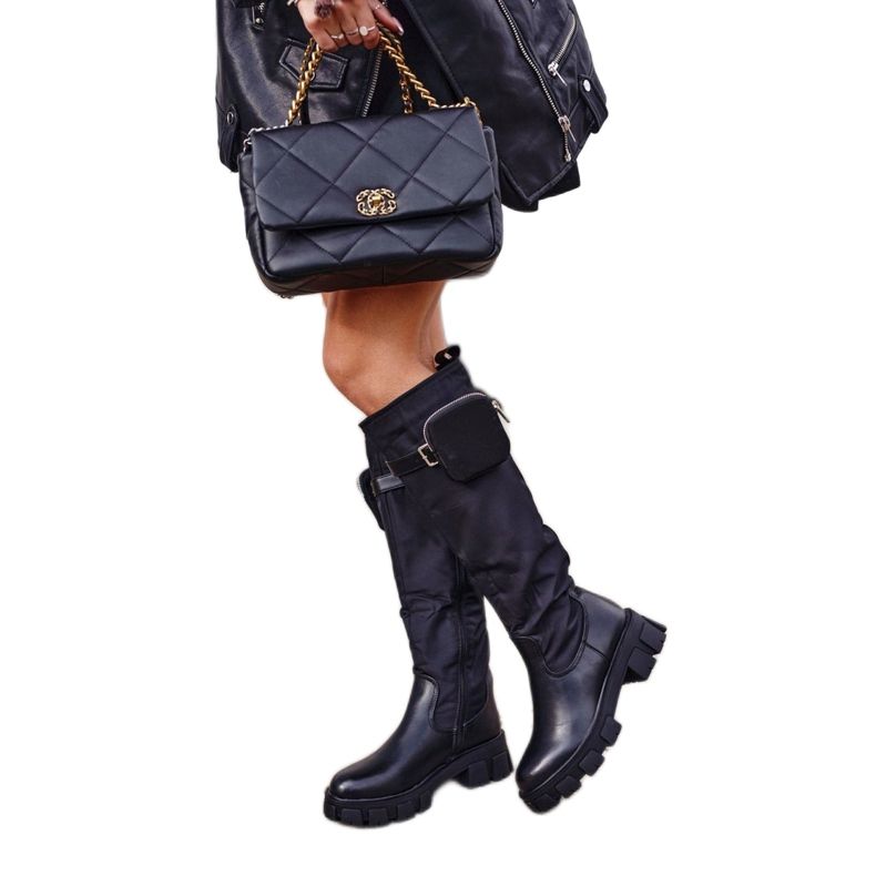 PS1 Boots femme Remy noires avec rein le noir 2