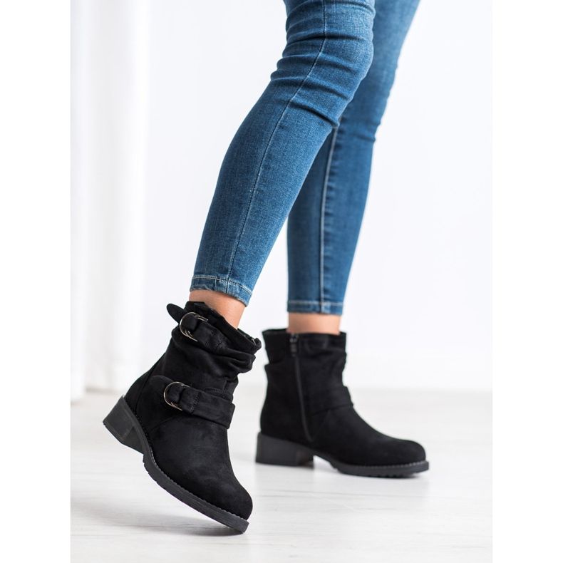 SDS Bottines en daim le noir 1