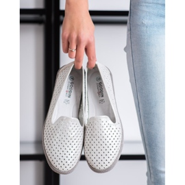 Goodin Seigneurs ajourés en cuir blanc argent 1