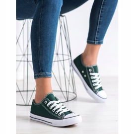 SDS Baskets en textile blanche vert 2