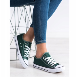 SDS Baskets en textile blanche vert 3