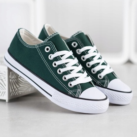 SDS Baskets en textile blanc vert 1