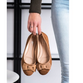 Clowse Ballerines élégantes avec un nœud brun 4