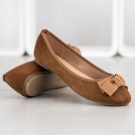 Clowse Ballerines élégantes avec un nœud brun 1