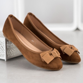 Clowse Ballerines élégantes avec un nœud brun 2