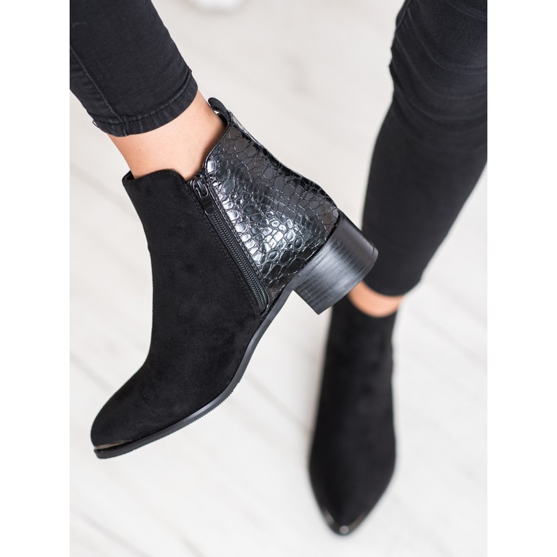 Kayla Bottes élégantes sur un poste bas le noir 2