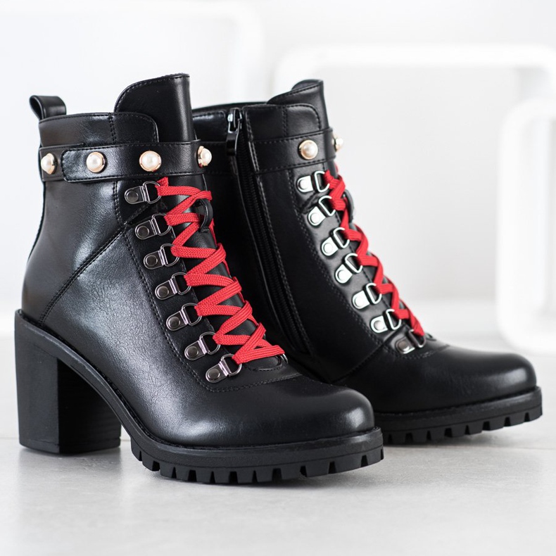 Ideal Shoes Des bottes de rock sur le poteau le noir 1 Ideal Shoes Des bottes de rock sur le poteau le noir 1