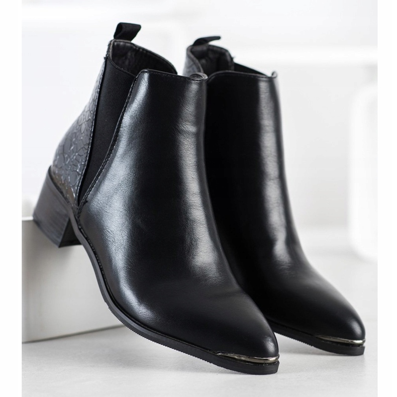 Kayla Bottes élégantes sur un poste bas le noir 2