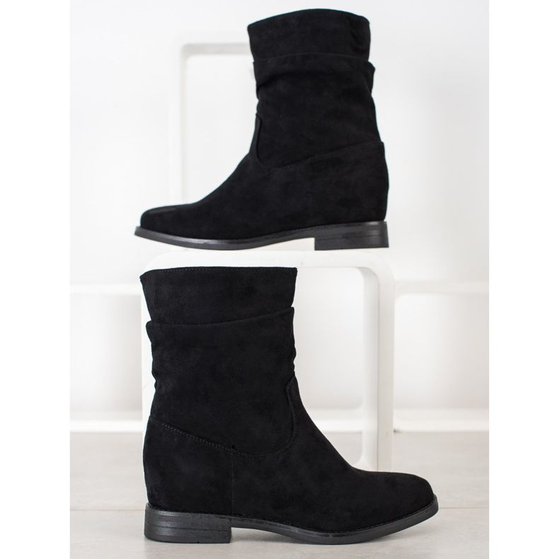 Queentina Bottes avec une tige large noir 1