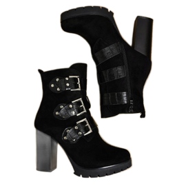 Bottines en daim noir sur le poteau Lilybank le noir 4