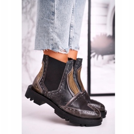 Bottines Jodhpur en Cuir Femme Maciejka Gris 04634-03 beige brun 2