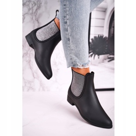 Bottes en Caoutchouc Noir Mat Femme Argent Answear le noir 2