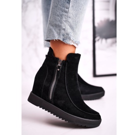 Bottines Femme Daim Noir Silvia le noir 1