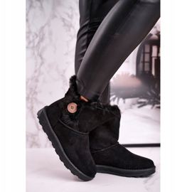 Bottes en daim pour femmes avec bouton noir en fourrure le noir 2