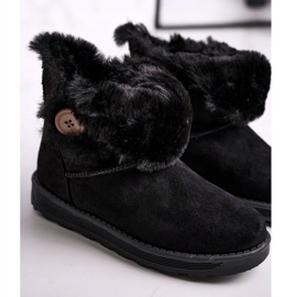 Bottes en daim pour femmes avec bouton noir en fourrure le noir 5