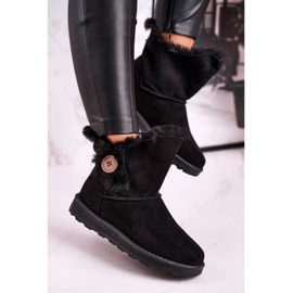 Bottes en daim pour femmes avec bouton noir en fourrure le noir 3