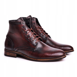 KENT Bottines homme avec bottines en cuir marron Bruno 1