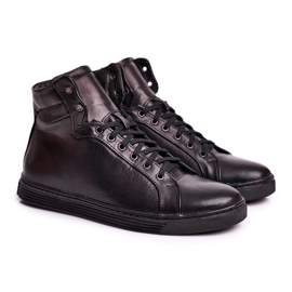 Baskets cuir homme KENT noir Chris le noir 1