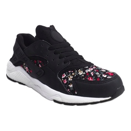 Baskets De Sport Avec Fleurs 613 Noir blanc rouge vert 2