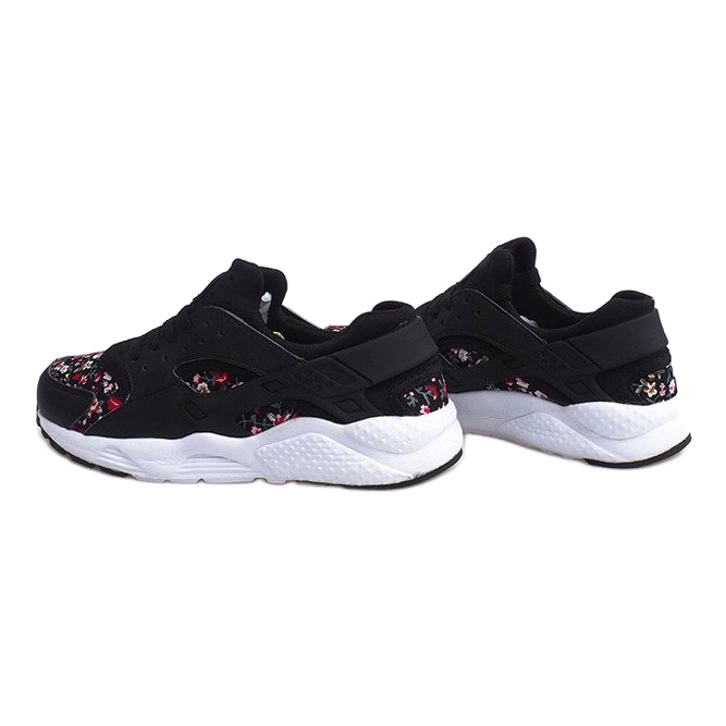 Baskets De Sport Avec Fleurs 613 Noir blanc rouge vert 1