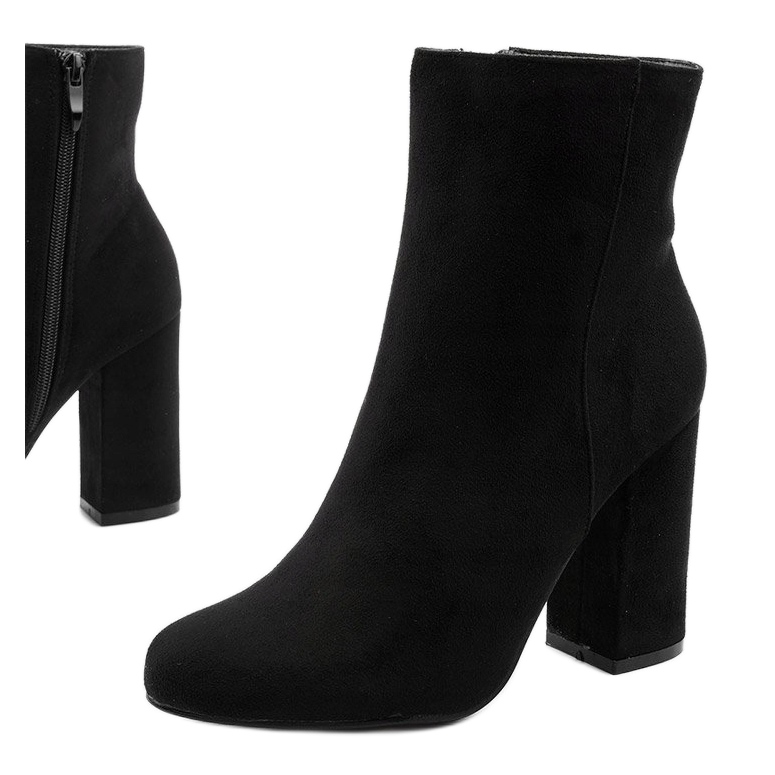 Bottines en daim noir sur le poteau Wenonah le noir 1