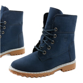 Bleu foncé, bottes isolées, tente éco-suède bleu marin 1