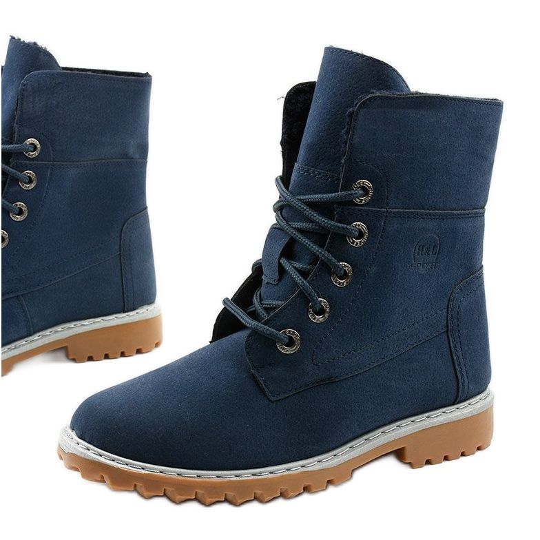 Bleu foncé, bottes isolées, tente éco-suède bleu marin 1