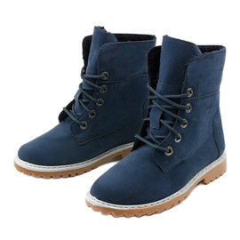 Bleu foncé, bottes isolées, tente éco-suède bleu marine 2
