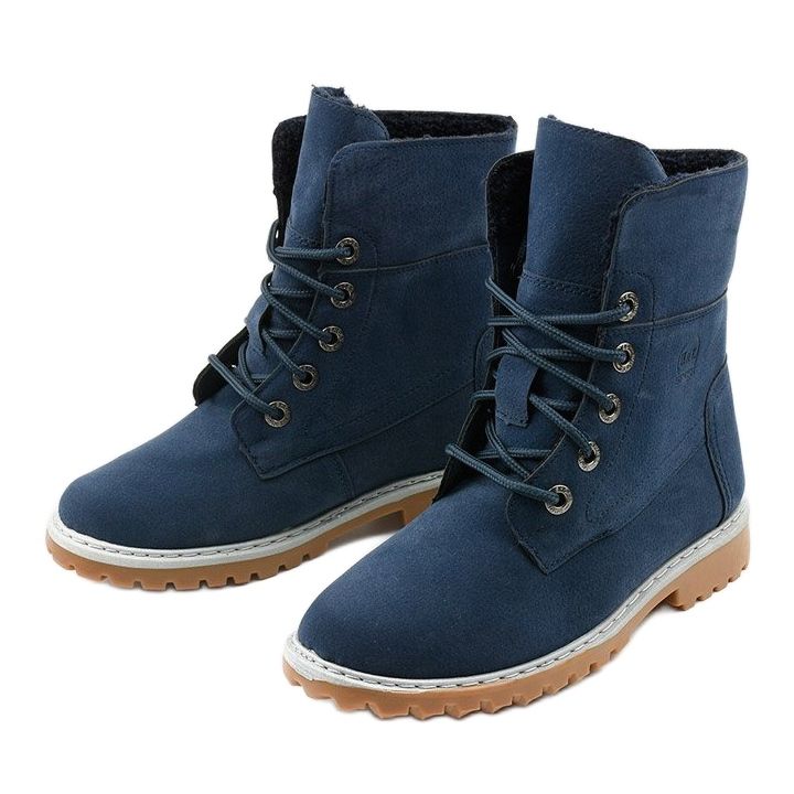Bleu foncé, bottes isolées, tente éco-suède bleu marine 2
