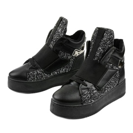 Bottes isolées noires de Hentevar argent 2