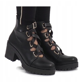 Mulanka Bottines à talons ouvertes noires J-10 le noir 4