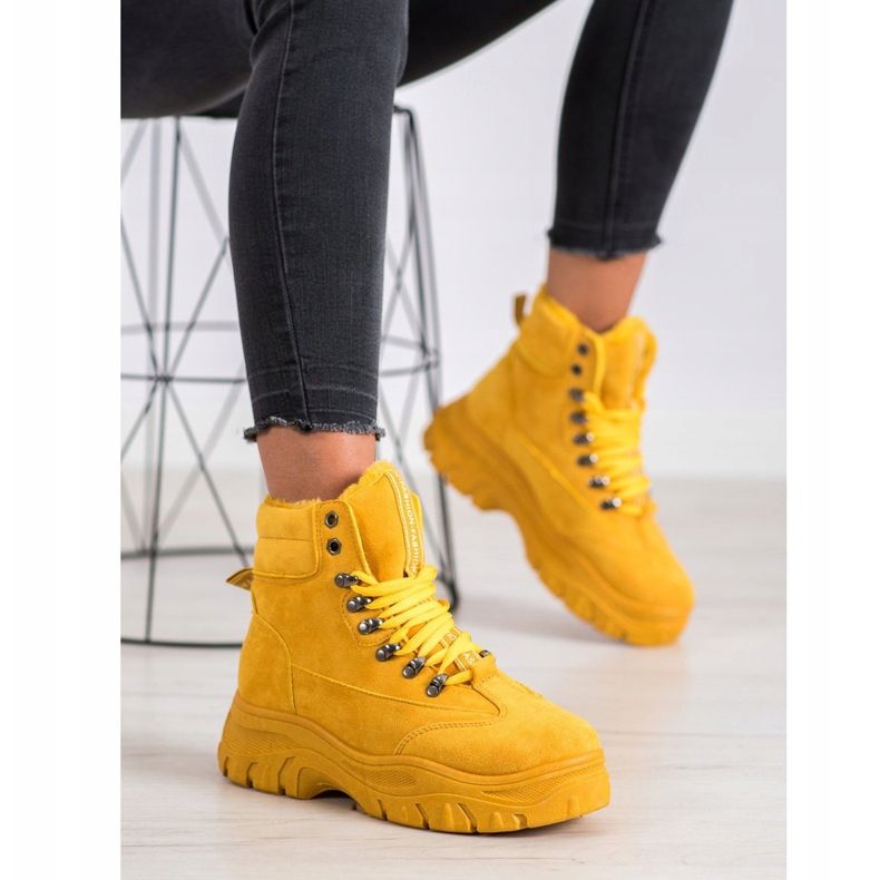 SHELOVET Trappeurs de mode jaunes 2