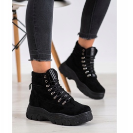 SHELOVET Trappeurs de mode noirs 1