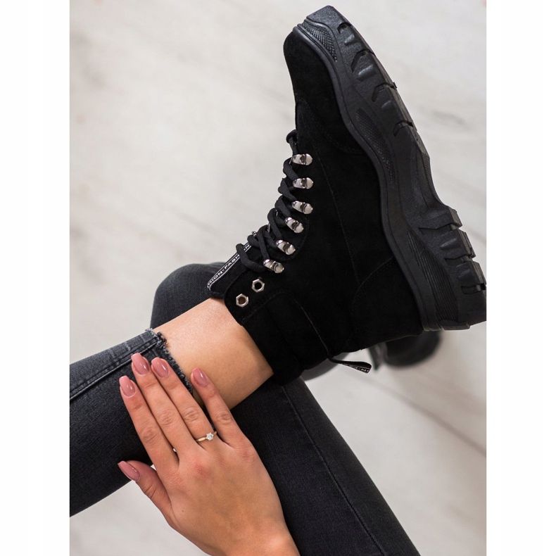 SHELOVET Trappeurs de mode noirs le noir 2