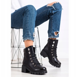 Ideal Shoes Ouvriers du cuir écologique le noir 1