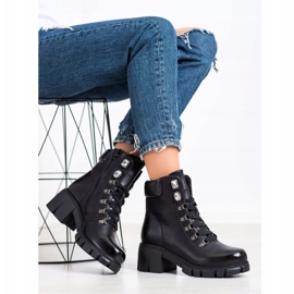 Ideal Shoes Ouvriers du cuir écologique noir 2