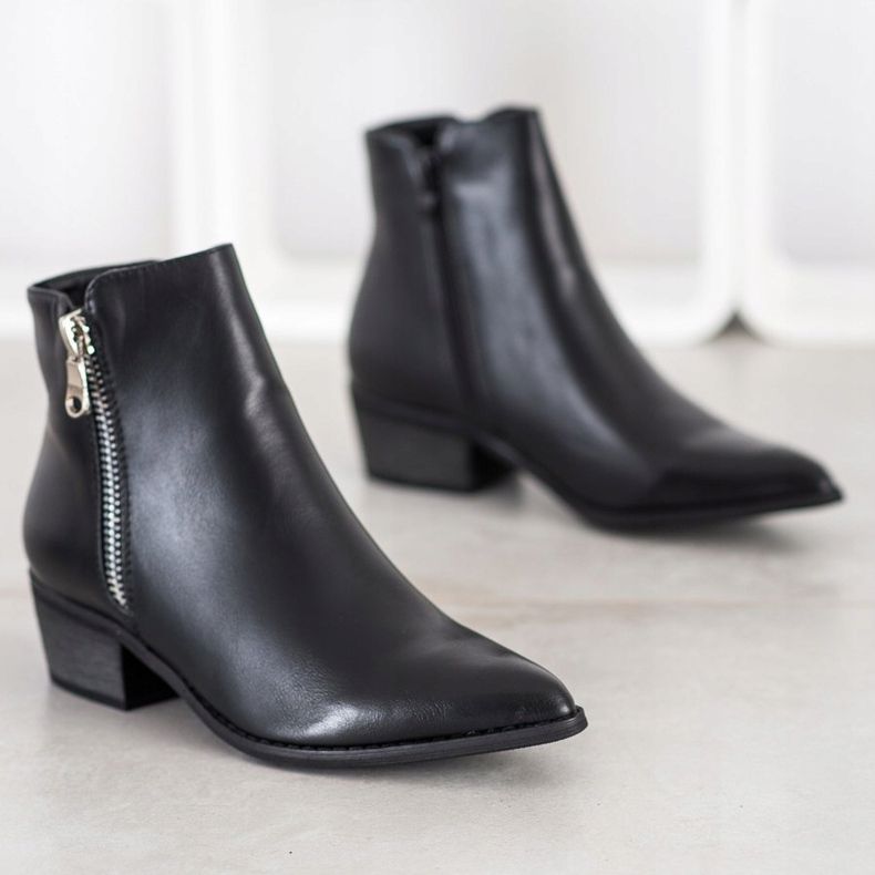 Queentina Bottes confortables en Spitz noir 1