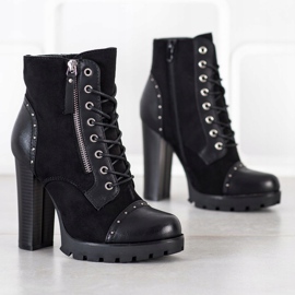 Kayla Rock boots à talons hauts le noir 1