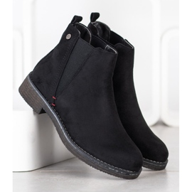 Super Me Bottines Chelsea en daim le noir 3