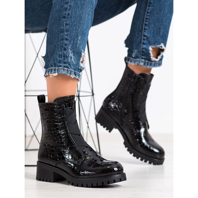 Super Me Imprimé serpent de travail noir 1