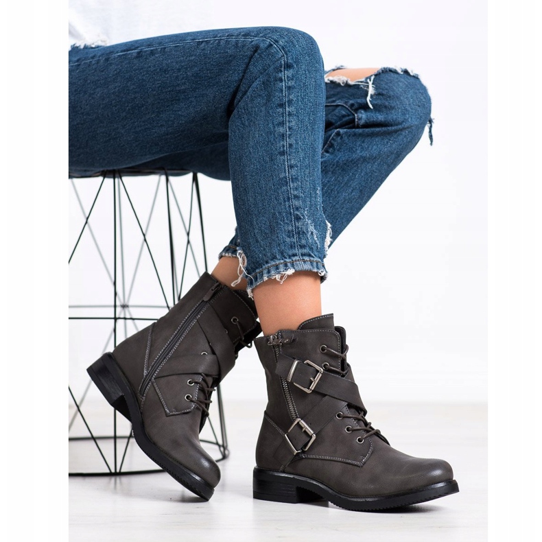 Kayla Ouvriers classiques avec des boucles gris 2