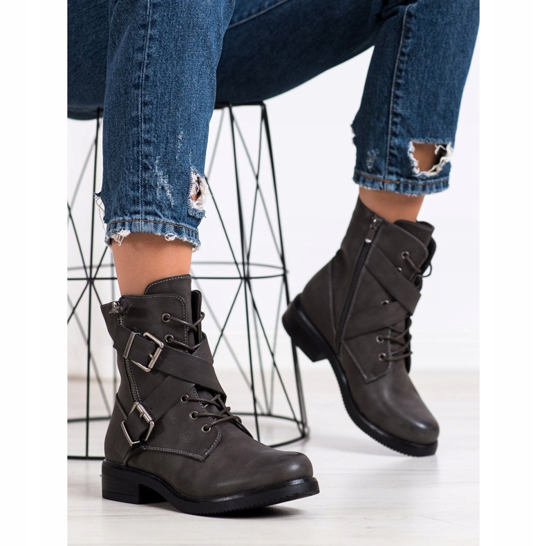 Kayla Ouvriers classiques avec des boucles gris 1