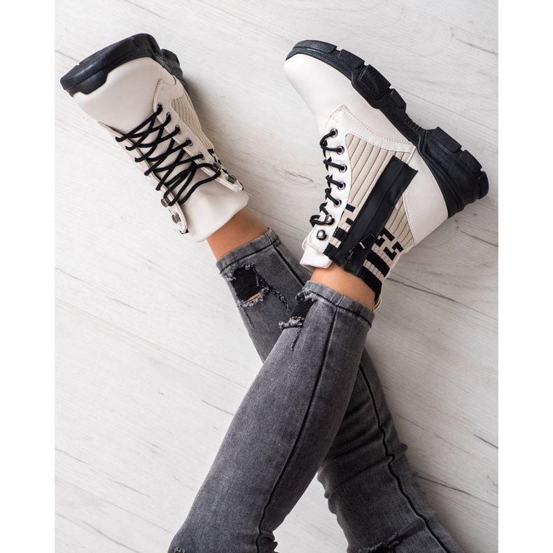 SHELOVET Travailleurs de la mode à lacets blanche le noir 2 SHELOVET Travailleurs de la mode à lacets blanche le noir 2